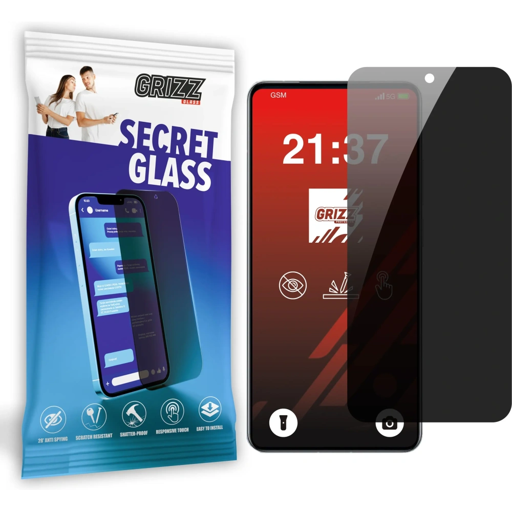 Matowe szkło prywatyzujące GrizzGlass SecretGlass do Realme GT7 Pro Racing
