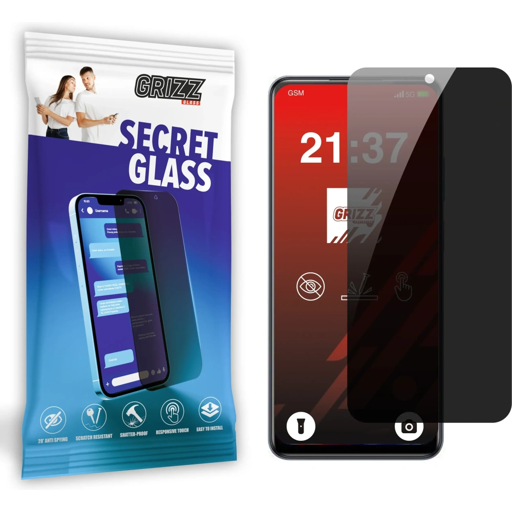 Matowe szkło prywatyzujące GrizzGlass SecretGlass do ZTE Blade V70 Max