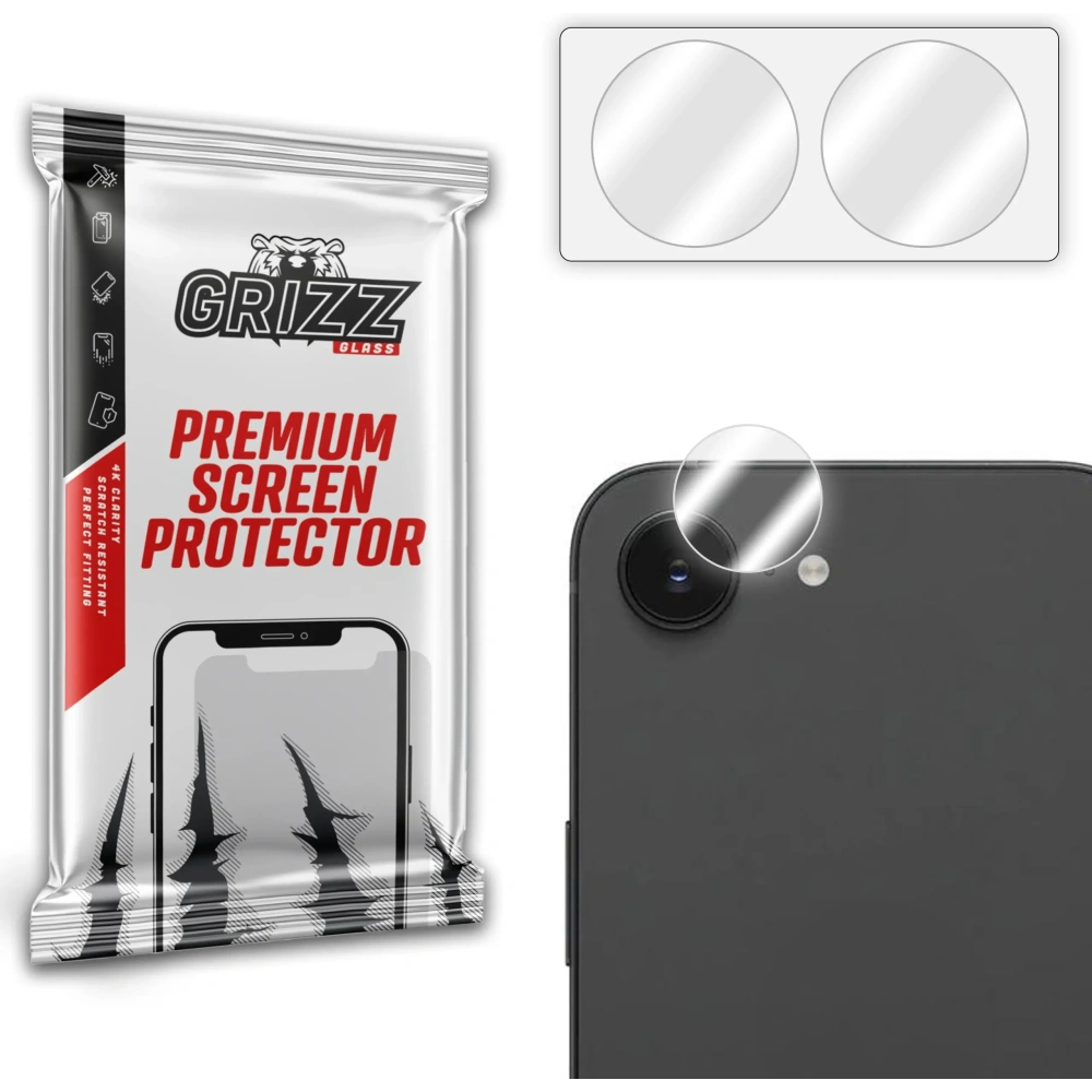 Szkło na aparat GrizzGlass HybridGlass Camera do Apple iPhone 16e [2 PACK]