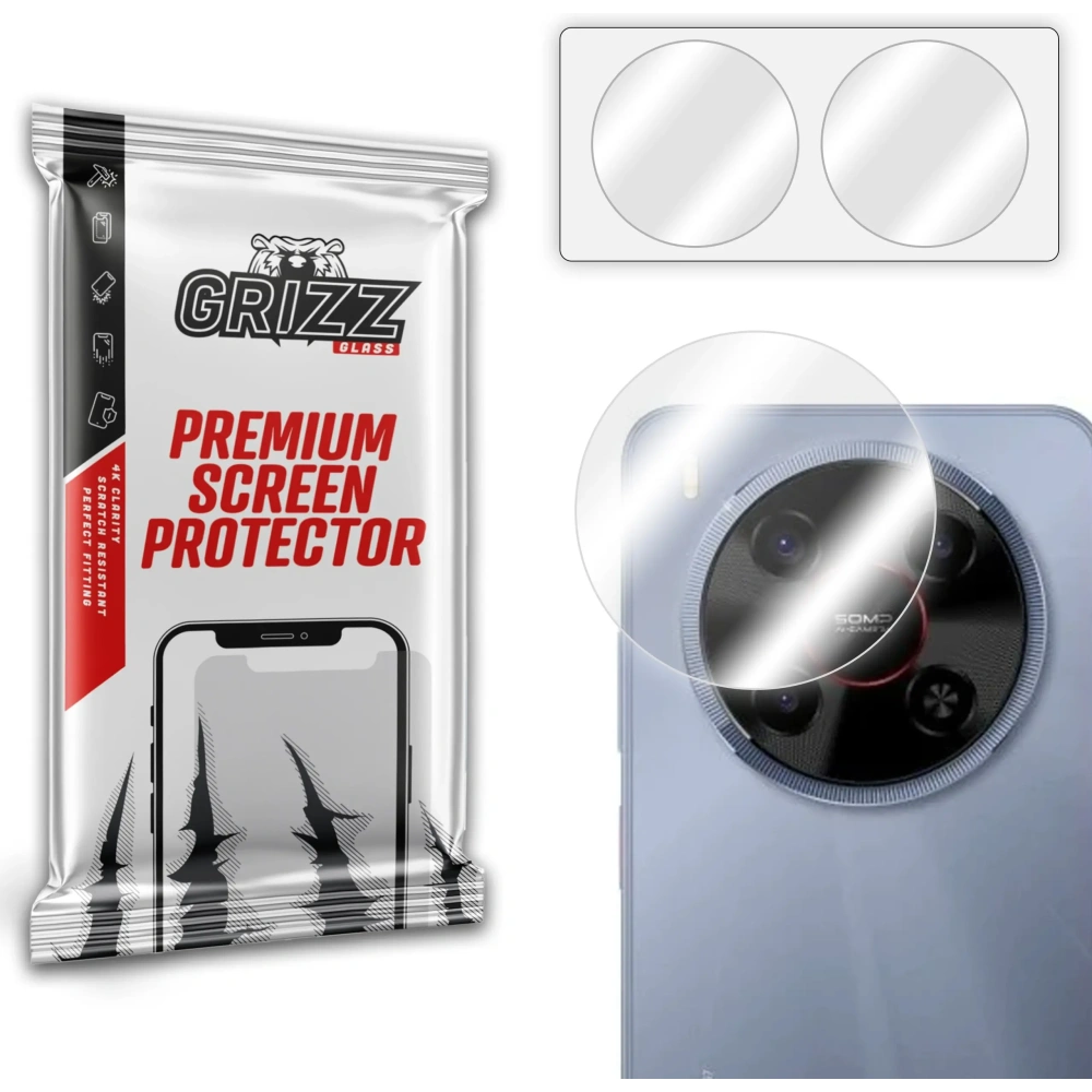 Szkło na aparat GrizzGlass HybridGlass Camera do ZTE Blade V70 Max [2 PACK]