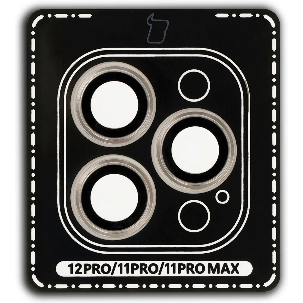 Szkło na aparat z aplikatorem Bizon Glass Snap Lens do Apple iPhone 12 Pro / 11 Pro / 11 Pro Max złota ramka