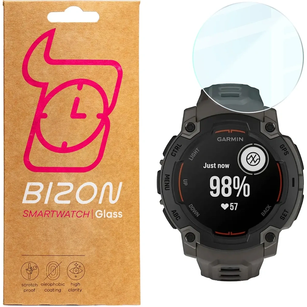 Szkło hartowane na ekran Bizon Glass Watch Clear do Garmin Instinct E 45 mm