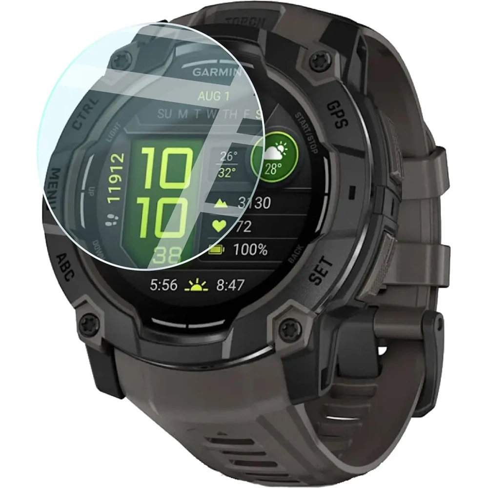 Szkło hartowane na ekran Bizon Glass Watch Clear do Garmin Instinct 3 50 mm