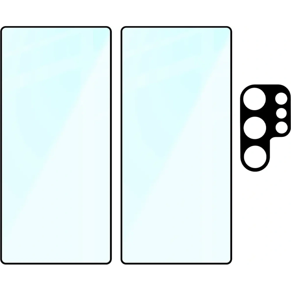 2x szkło na ekran + 1x na aparat BIZON Edge 2 Pack do Samsung Galaxy S25 Ultra