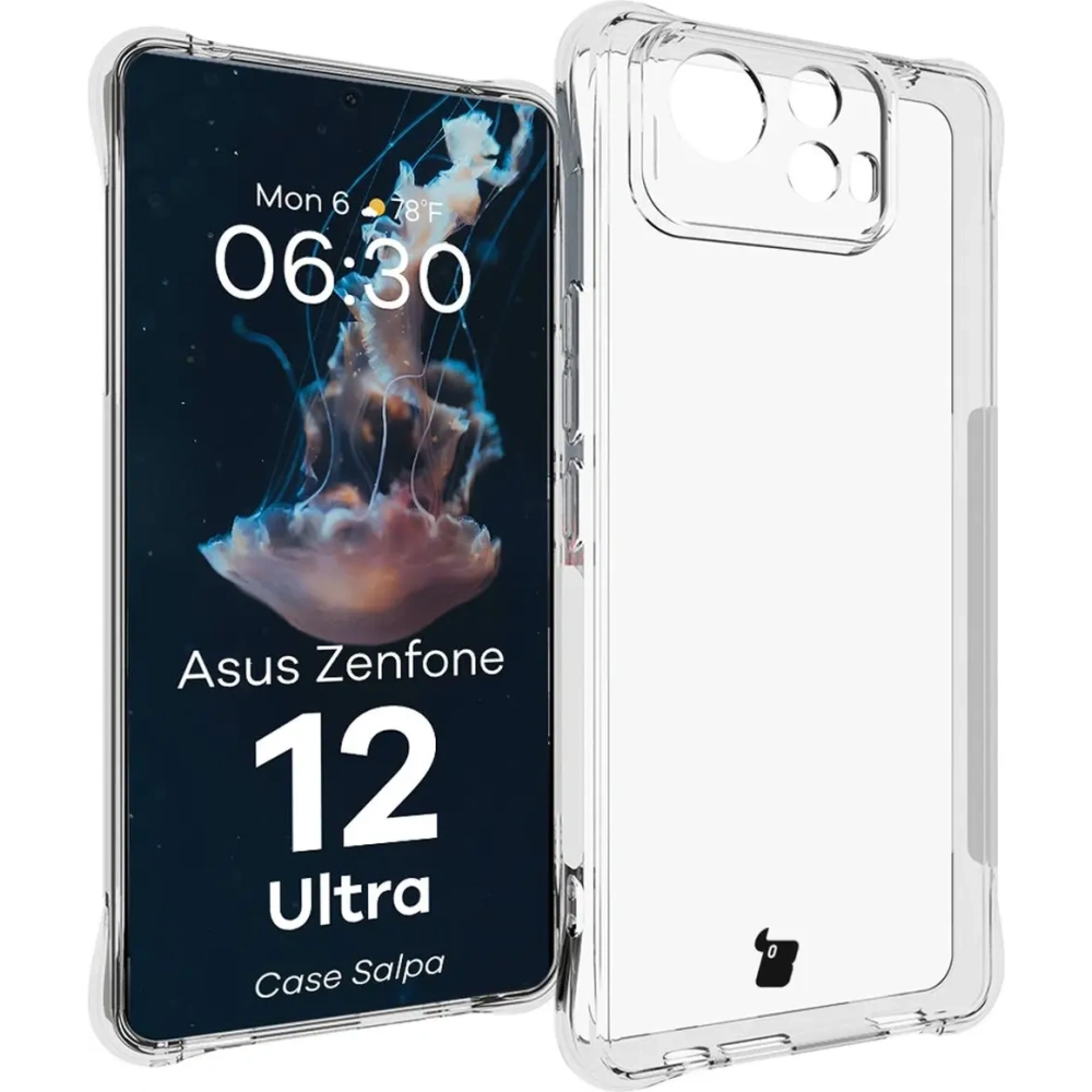 Elastyczne etui Bizon Case Salpa do Asus Zenfone 12 Ultra przezroczyste