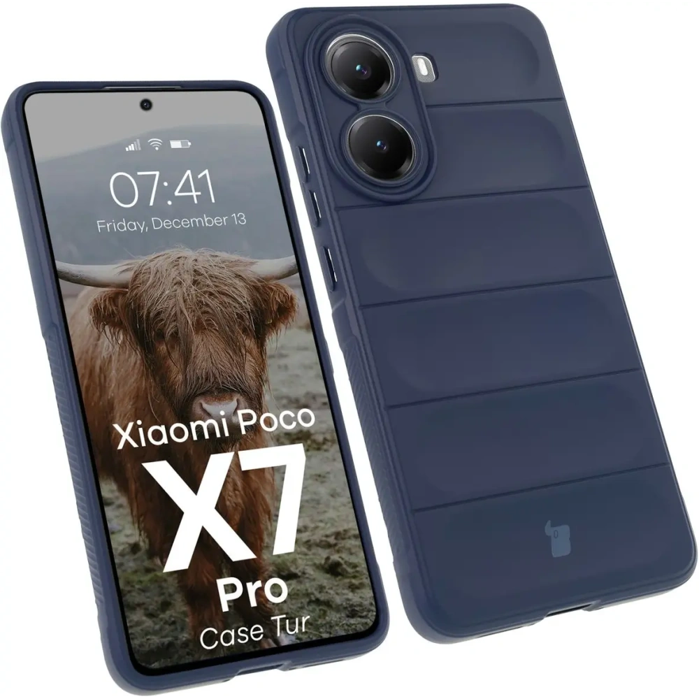 Pancerne etui Bizon Case Tur do Xiaomi Poco X7 Pro granatowe