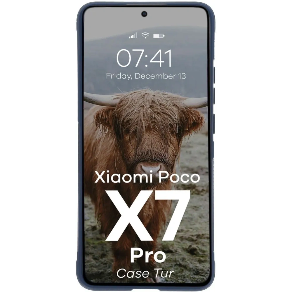 Pancerne etui Bizon Case Tur do Xiaomi Poco X7 Pro granatowe