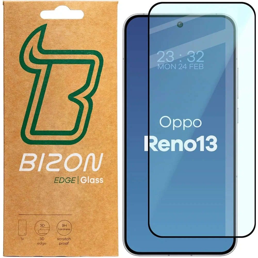 Szkło hartowane Bizon Glass Edge 2 do Oppo Reno13 czarna ramka