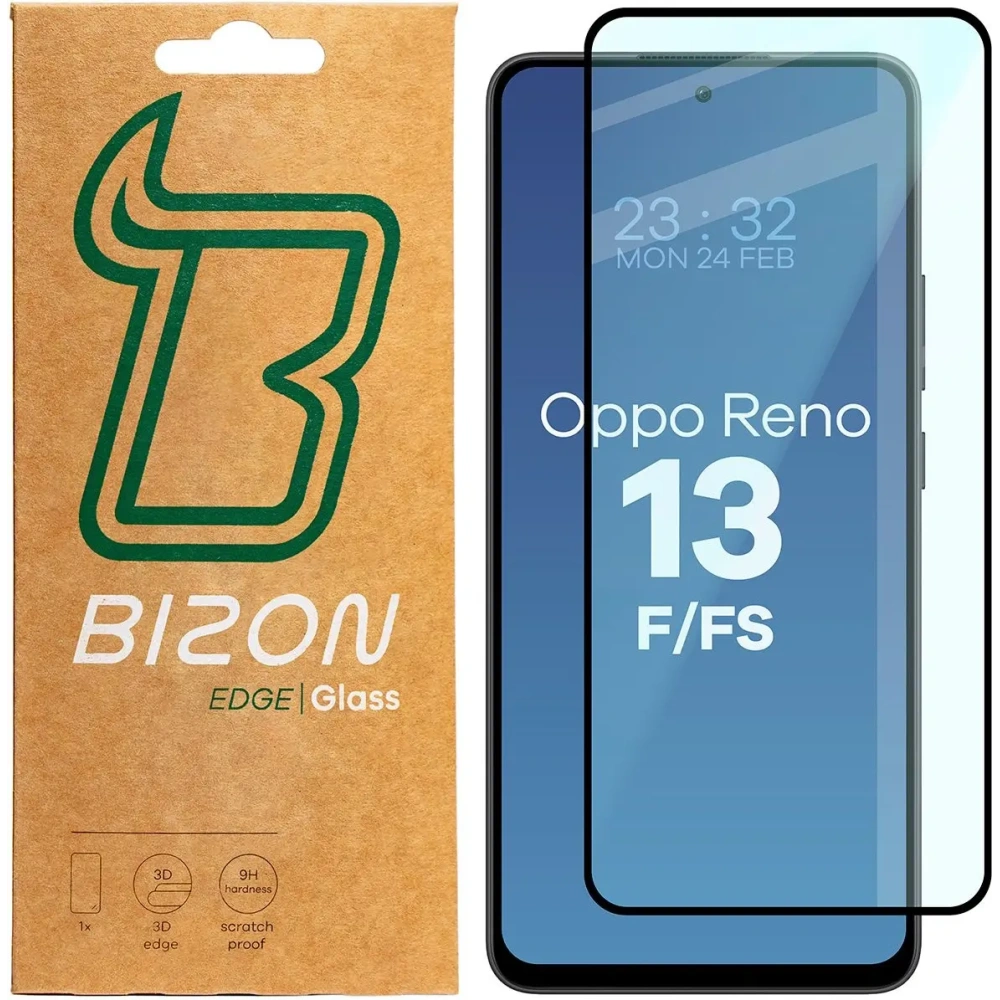 Szkło hartowane Bizon Glass Edge 2 do Oppo Reno13 F / FS czarna ramka