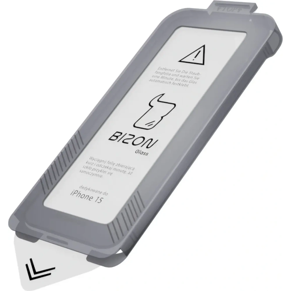 Szkło hartowane z ramką montażową Bizon Glass Aplikator do Apple iPhone 15 [2 PACK]