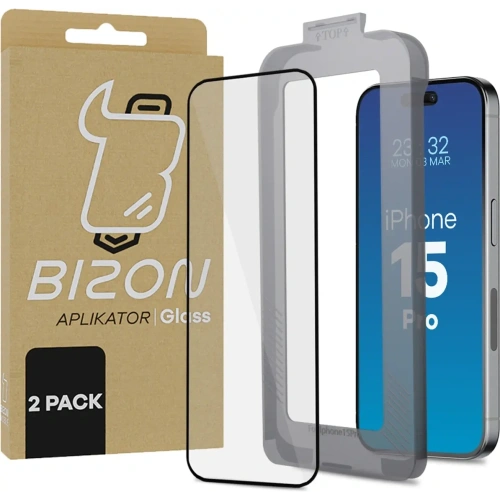 Kup Bizon Glass Aplikator Apple iPhone 15 Pro [2 PACK] - BIZ8826 - {ean13} - Sklep Home Screen