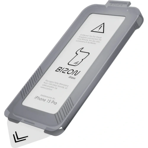 Kup Szkło hartowane z ramką montażową Bizon Glass Aplikator do Apple iPhone 15 Pro [2 PACK] - BIZ8826 - {ean13} - Sklep Home Screen