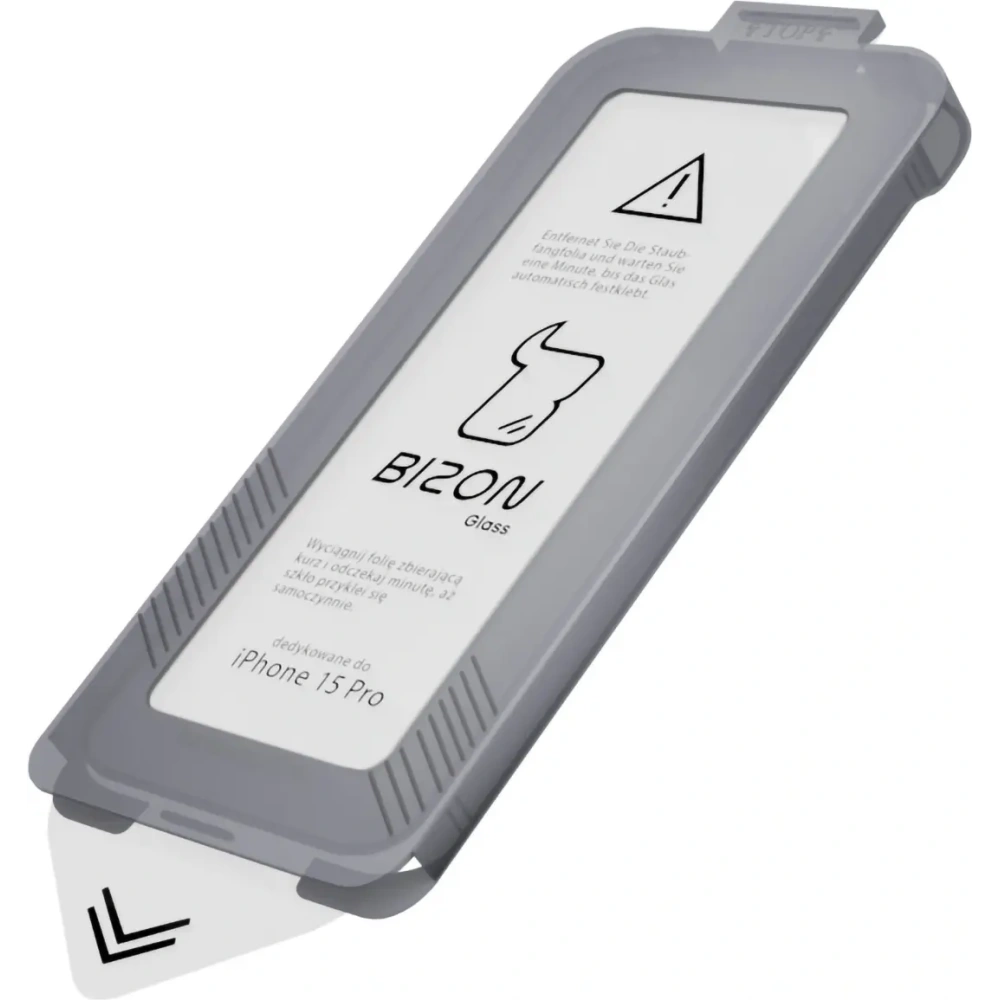 Szkło hartowane z ramką montażową Bizon Glass Aplikator do Apple iPhone 15 Pro [2 PACK]