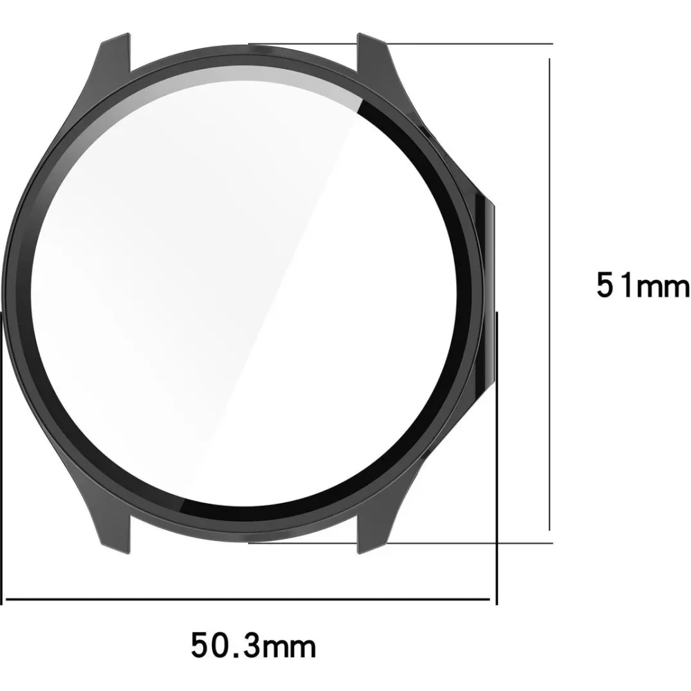 Etui ze szkłem do zegarka Bizon Case+Glass Watch do OnePlus Watch 3 / Oppo Watch X2 czarne