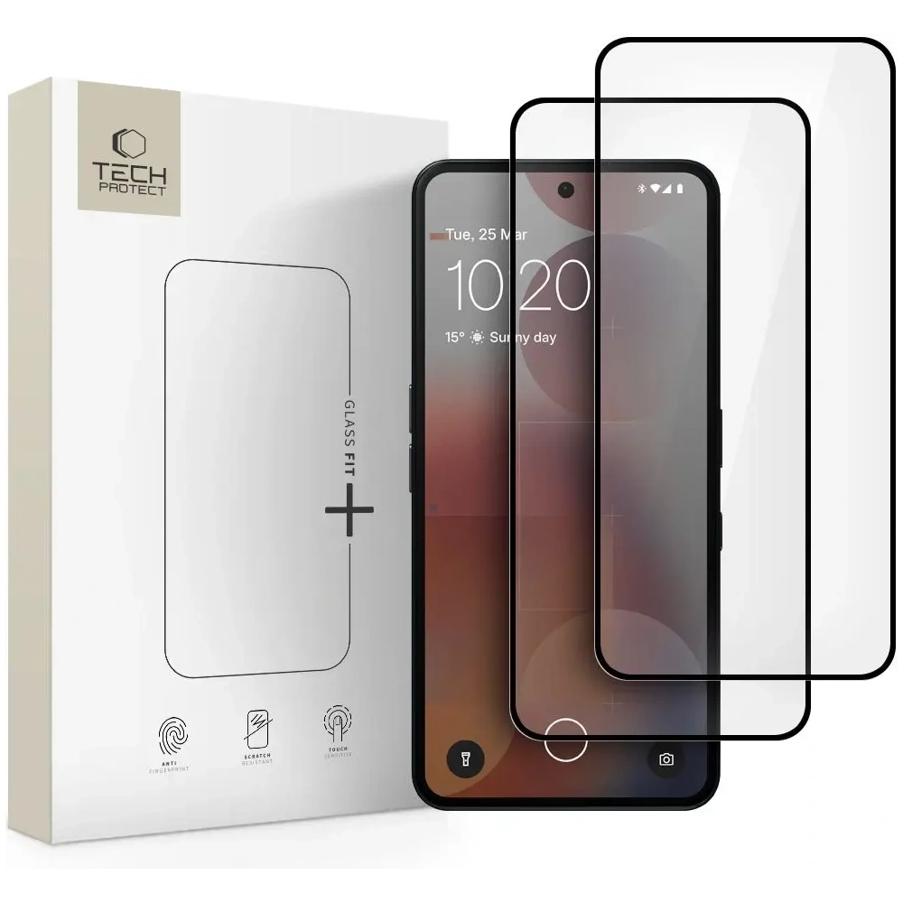 Szkło hartowane Tech-Protect Glass Fit+ Nothing Phone 3 / 3a / 3a Pro Black [2 PACK]