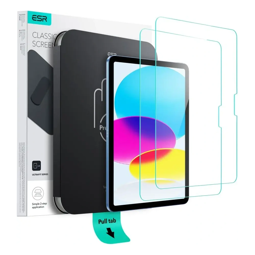 Szkło hartowane ESR Ultrafit Tempered Glass Apple iPad 10.9" 2022 (10. generacji) / 11" 2025 (11. generacji) Clear [2 PACK]