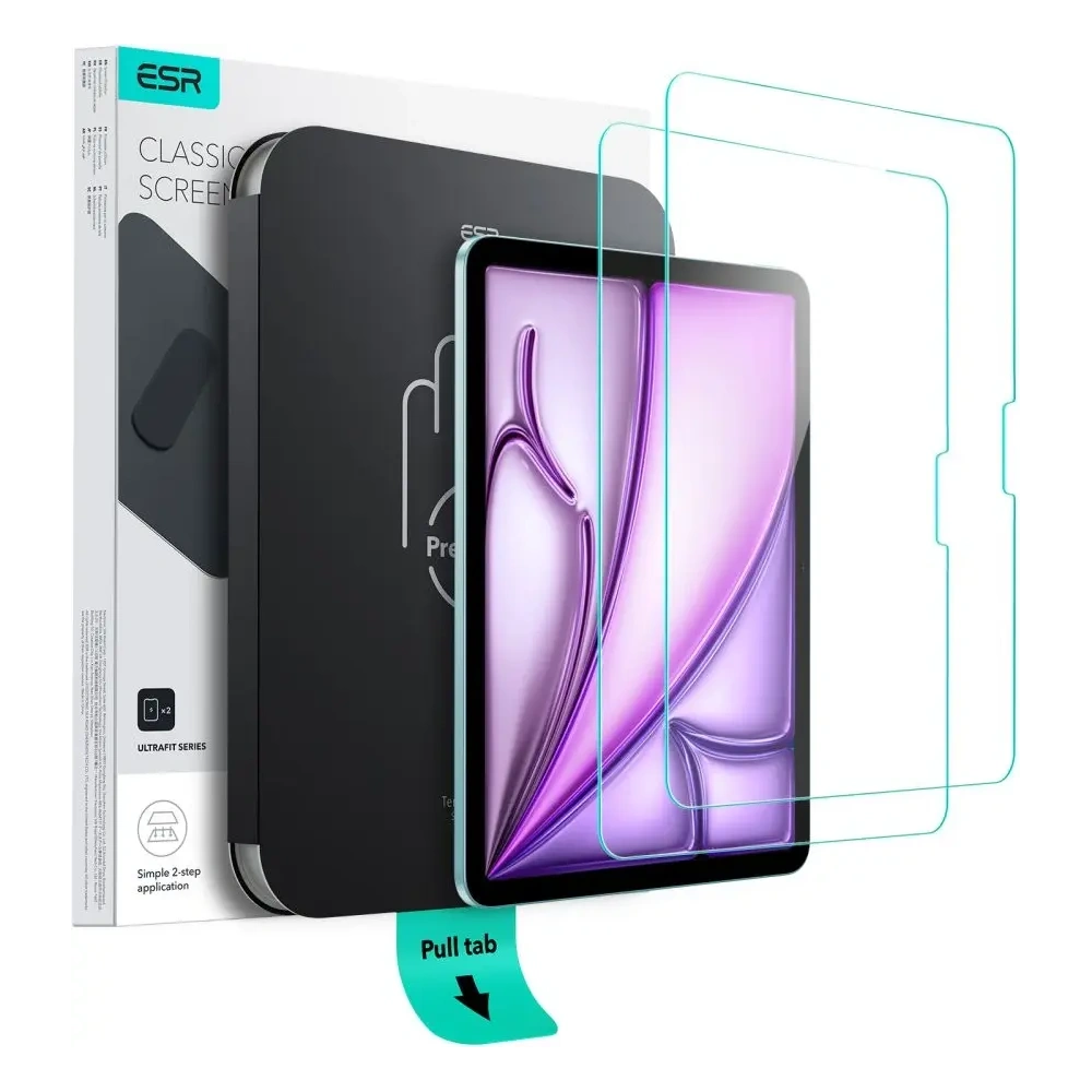Szkło hartowane ESR Ultrafit Tempered Glass Apple iPad Air 11" 2024 (6. generacji) / 11" 2025 (7. generacji) Clear [2 PACK]