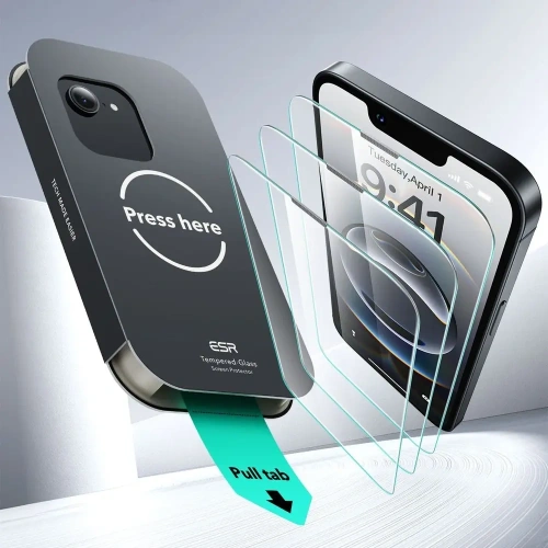 Buy ESR Ultrafit Tempered Glass Apple iPhone 13 / 13 Pro / 14 / 16e Clear [2 PACK] - ESR906 - {ean13} - Home Screen Store Europe