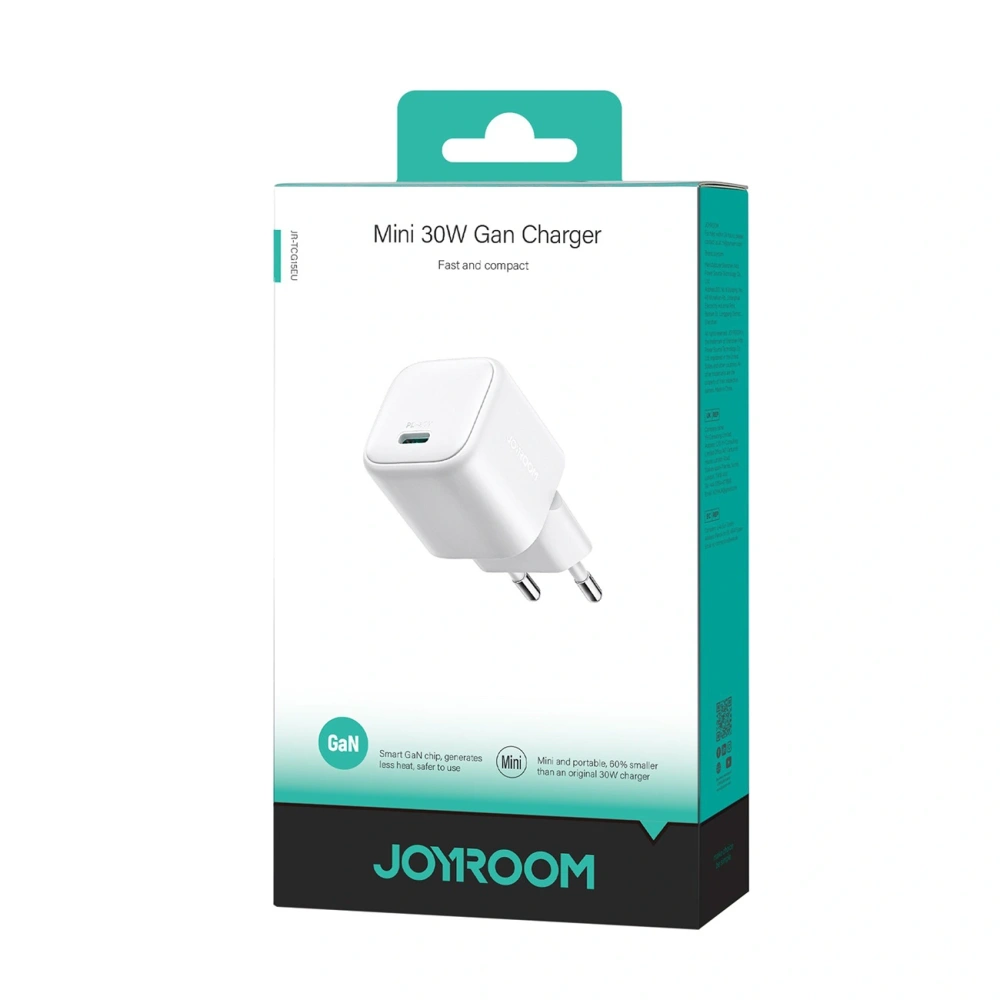 Ładowarka sieciowa Joyroom JR-TCG15 Mini 30W GaN USB-C biała