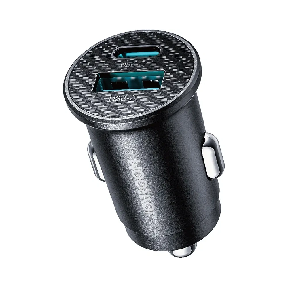 Ładowarka samochodowa Joyroom JR-CCN16 Mini USB-A, USB-C 15W czarna