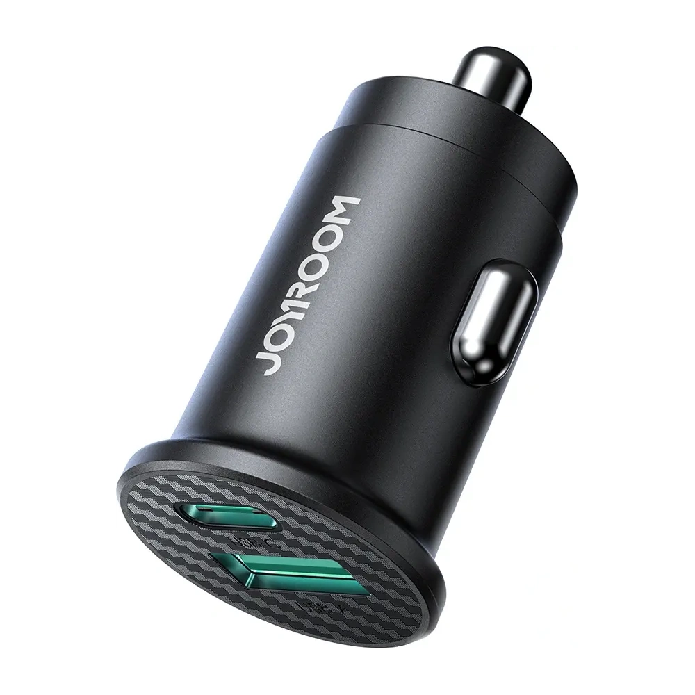 Ładowarka samochodowa Joyroom JR-CCN16 Mini USB-A, USB-C 15W czarna