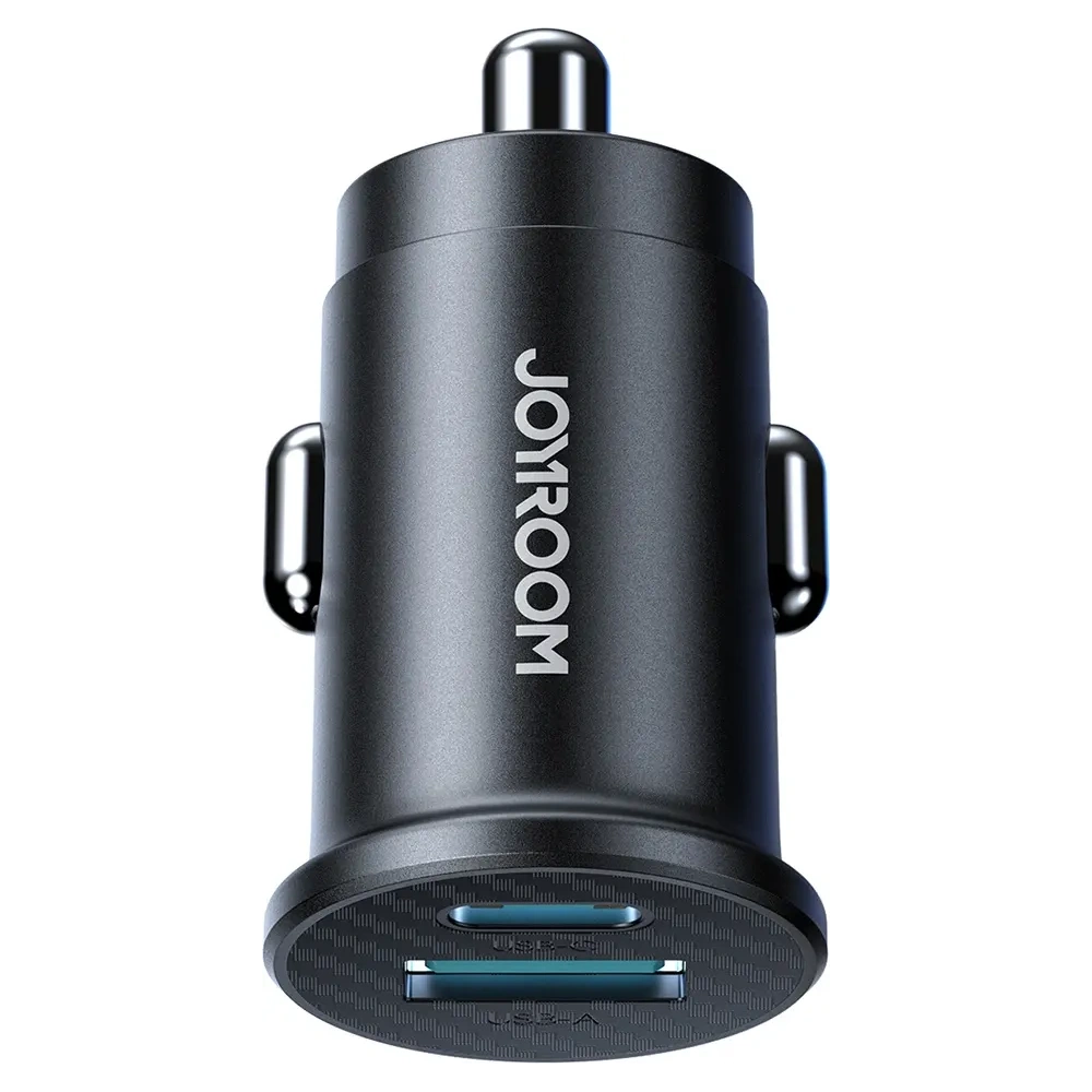 Ładowarka samochodowa Joyroom JR-CCN16 Mini USB-A, USB-C 15W czarna