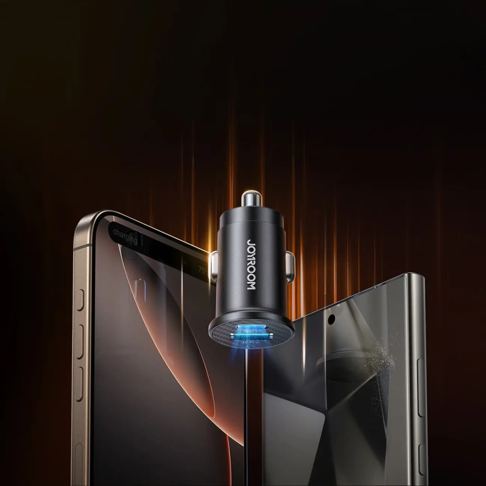 Ładowarka samochodowa Joyroom JR-CCN16 Mini USB-A, USB-C 15W czarna