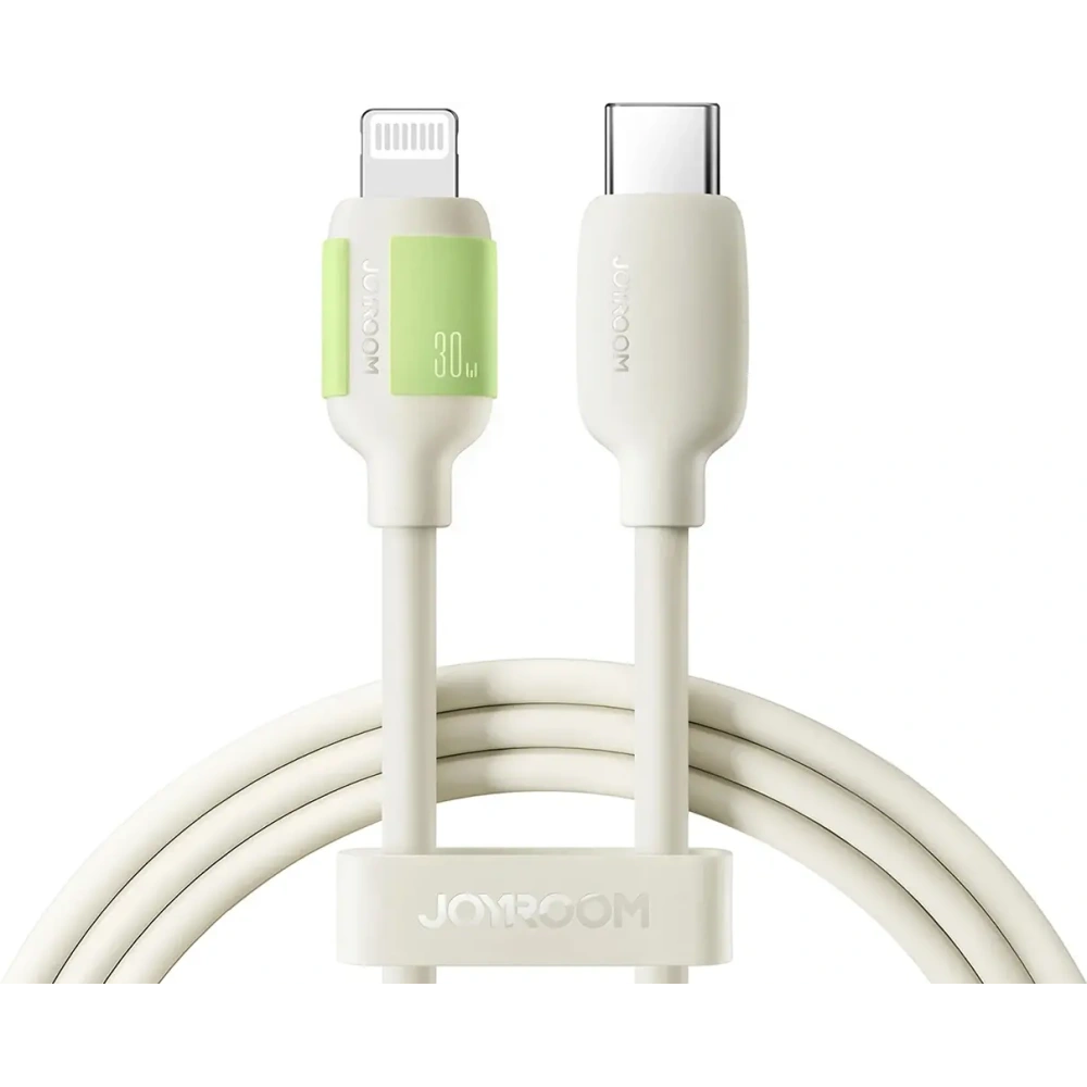 Kabel USB-C / Lightning Joyroom S-A53 30W z fluorescencyjną końcówką 1.2 m beżowy