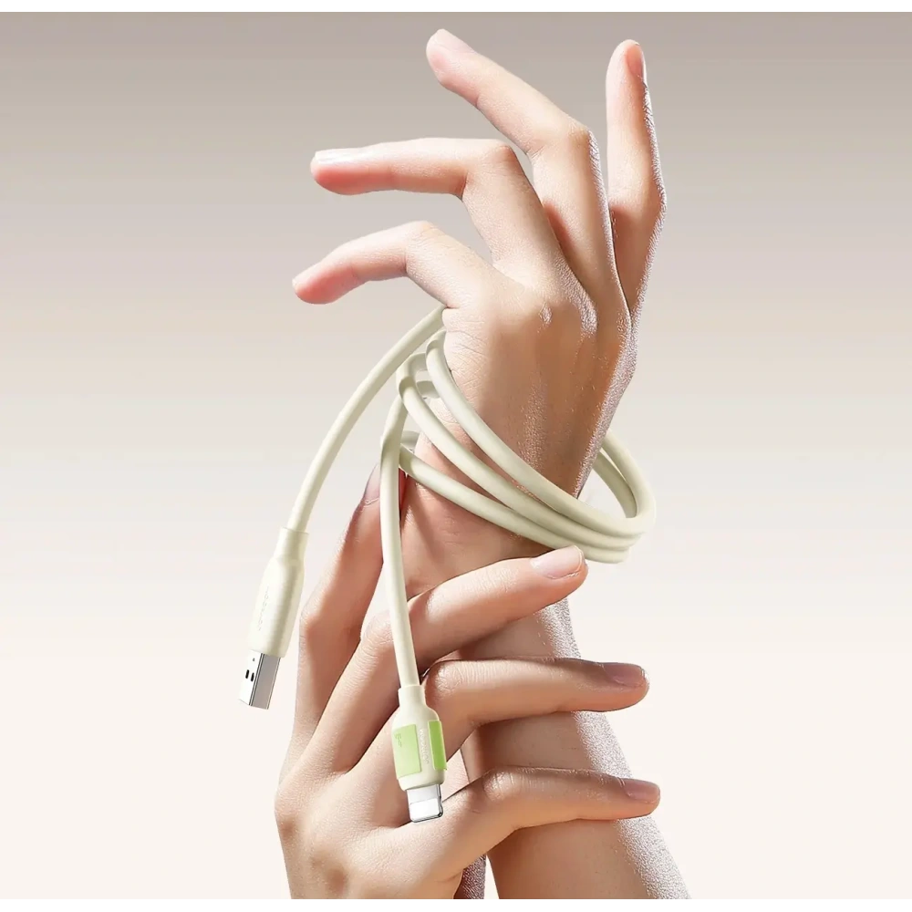 Kabel USB-C / Lightning Joyroom S-A53 30W z fluorescencyjną końcówką 1.2 m beżowy