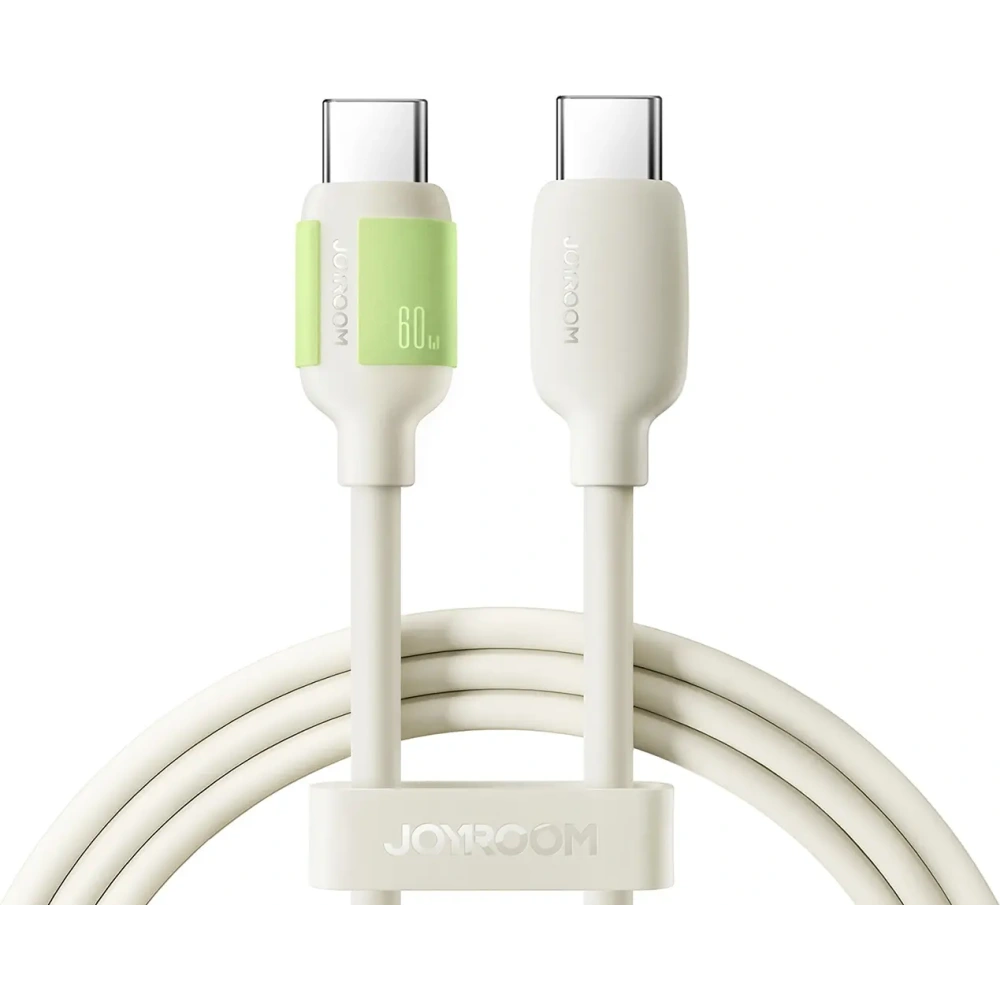 Kabel USB-C / USB-C Joyroom S-A53 60W z fluorescencyjną końcówką 1.2 m beżowy