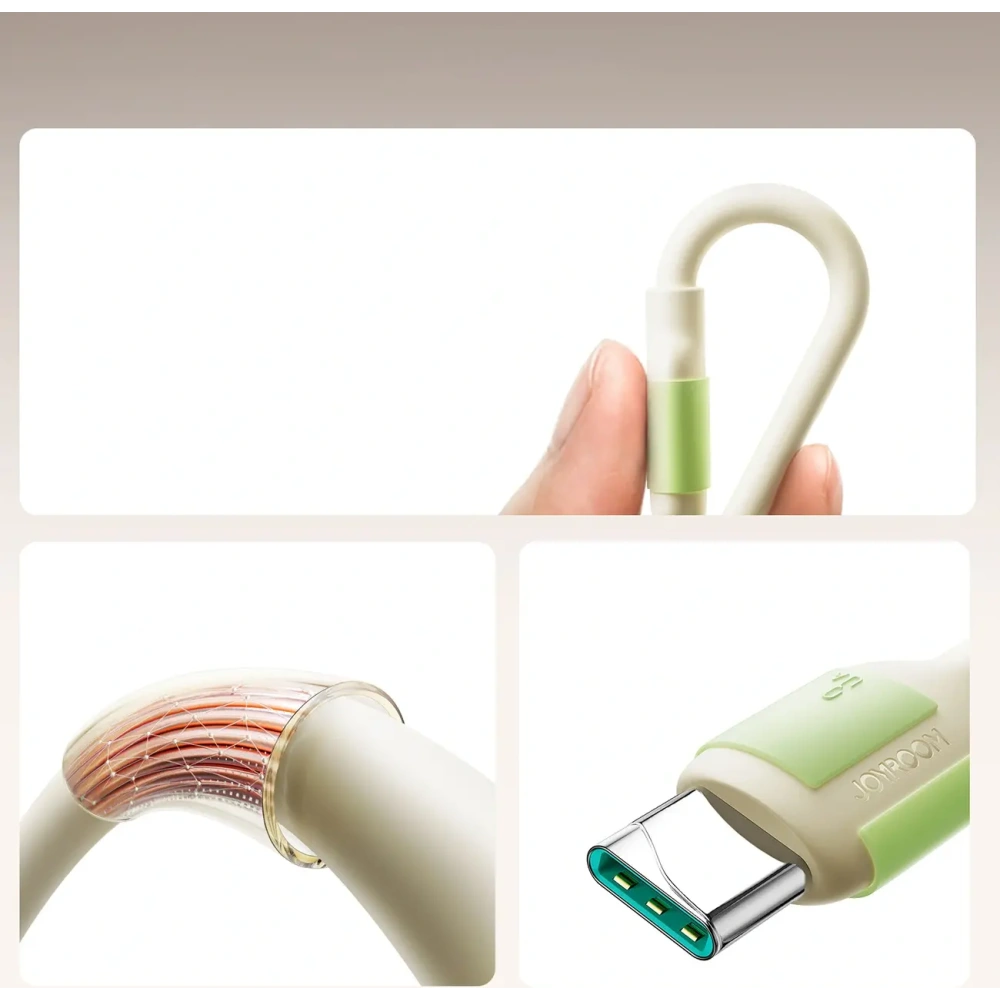 Kabel USB-A / USB-C Joyroom S-A53 3A z fluorescencyjną końcówką 2m beżowy