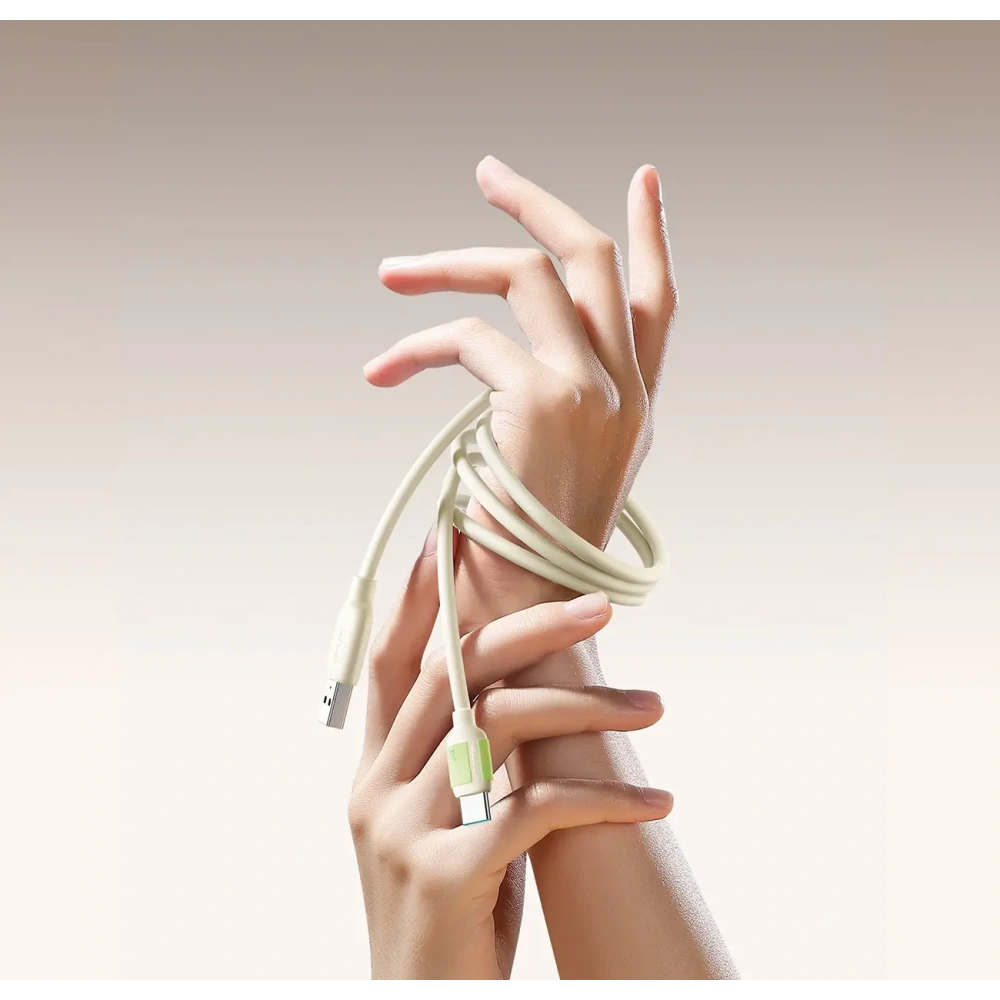 Kabel USB-A / USB-C Joyroom S-A53 3A z fluorescencyjną końcówką 2m beżowy