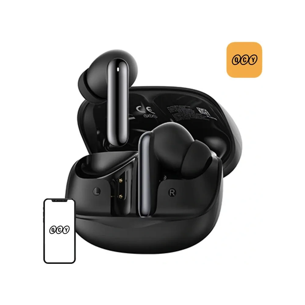 Bezprzewodowe słuchawki dokanałowe TWS QCY MeloBuds HT12 Bluetooth 5.4 HFP, A2DP, AVRCP IPX4 (czarne)