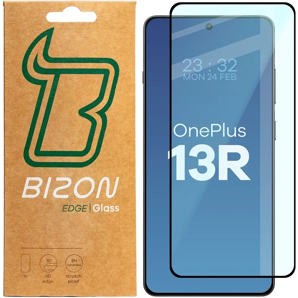 Szkło hartowane Bizon Glass Edge 2 do OnePlus 13R czarna ramka