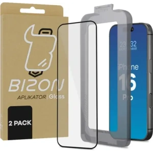 Kup Szkło hartowane z ramką montażową Bizon Glass Aplikator do Apple iPhone 16 Pro [2 PACK] - BIZ8831 - {ean13} - Sklep Home Screen