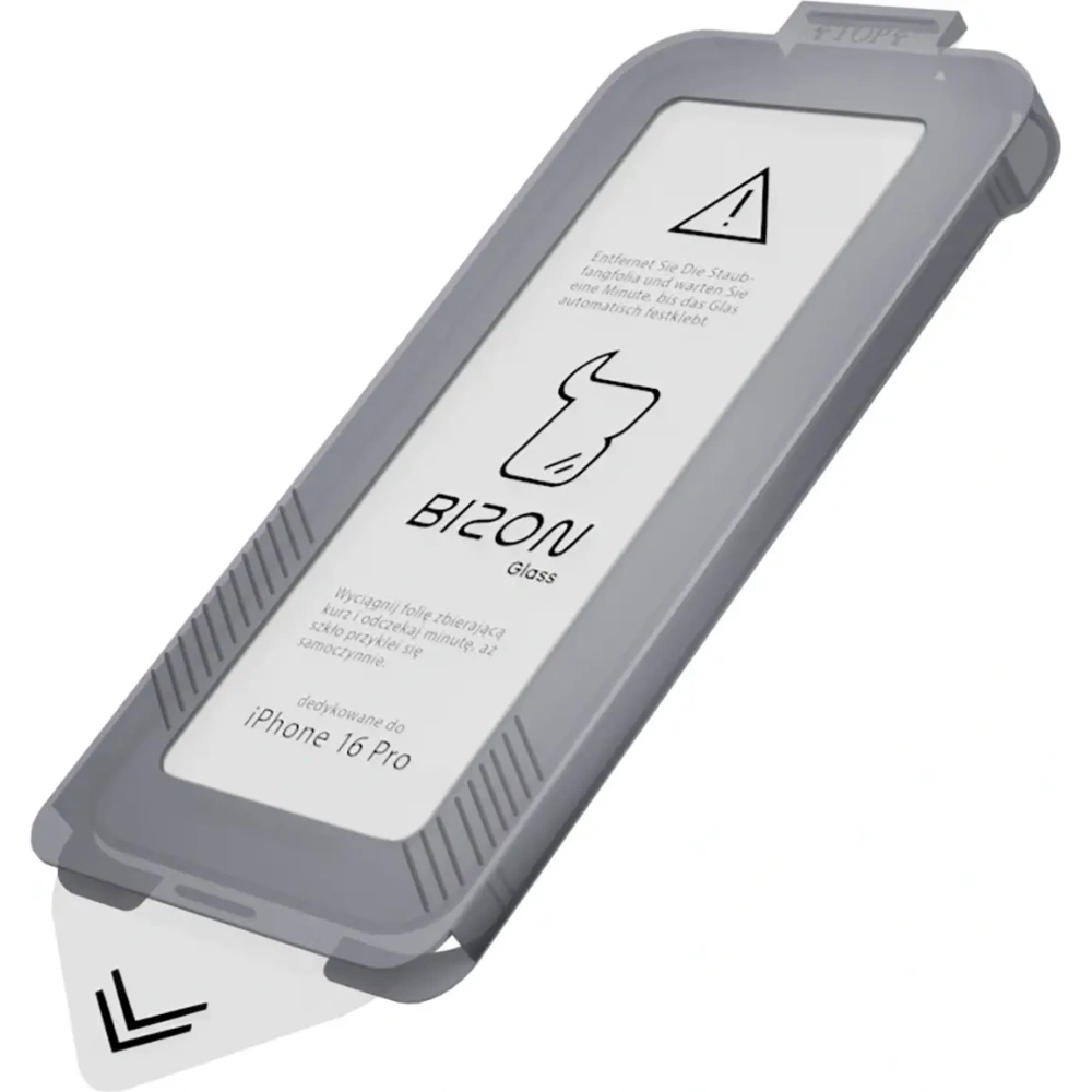 Szkło hartowane z ramką montażową Bizon Glass Aplikator do Apple iPhone 16 Pro [2 PACK]