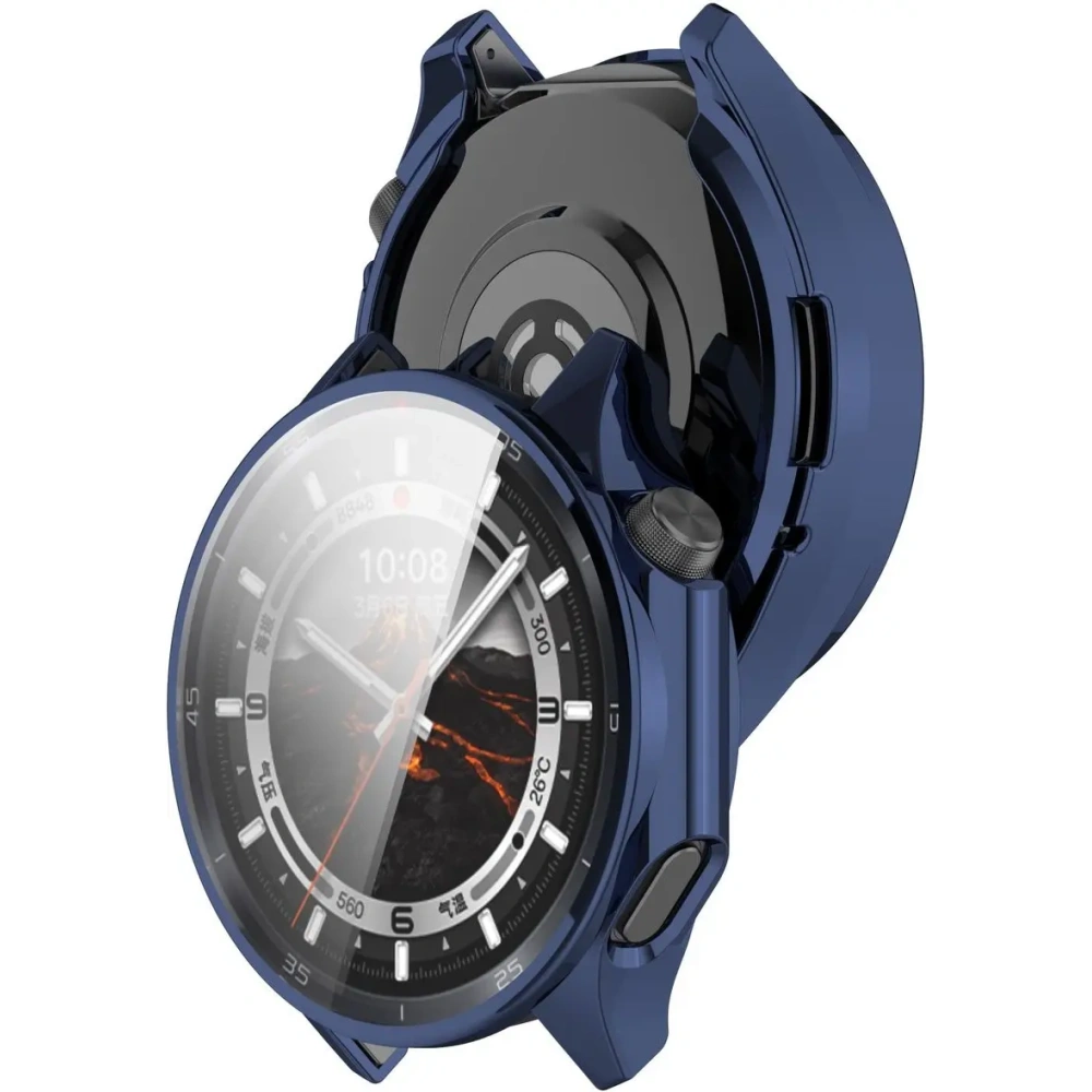 Etui z osłoną ekranu Bizon Case Watch Felipe do OnePlus Watch 3 / Oppo Watch X2 niebieskie