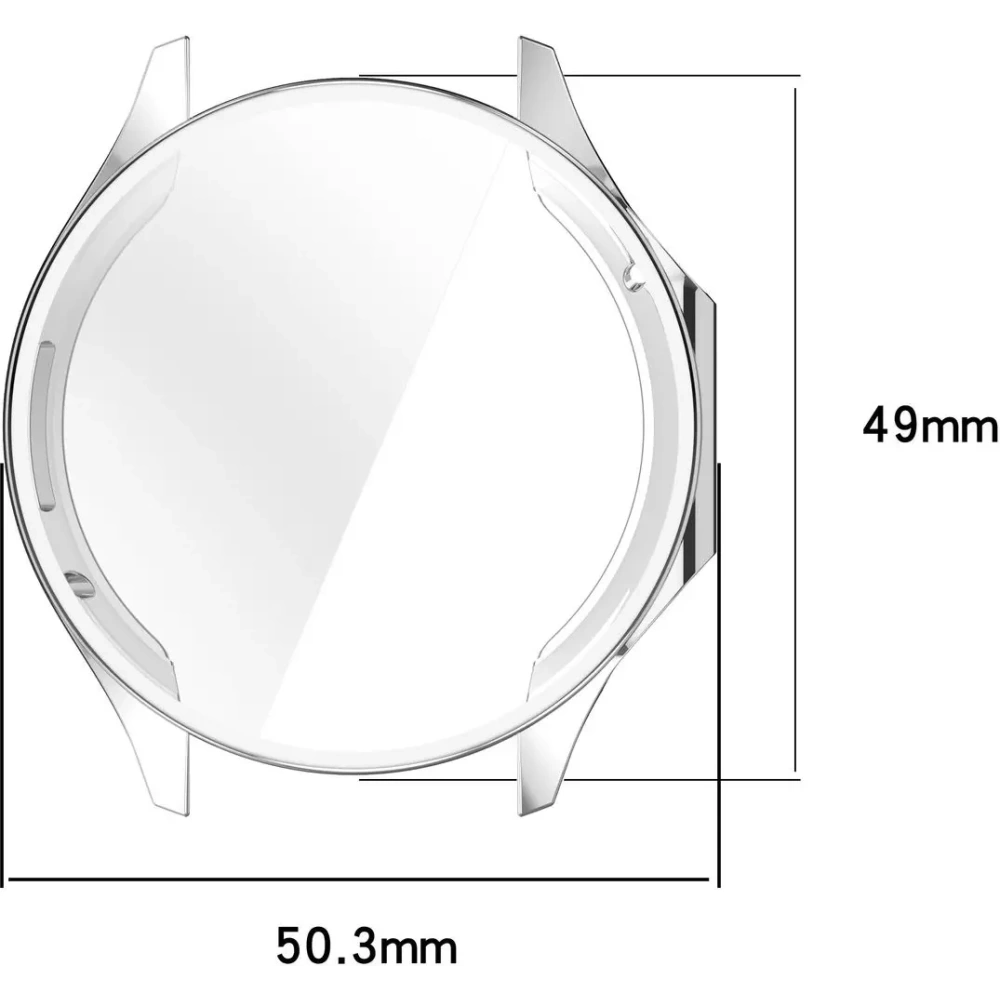 Etui z osłoną ekranu Bizon Case Watch Felipe do OnePlus Watch 3 / Oppo Watch X2 srebrne