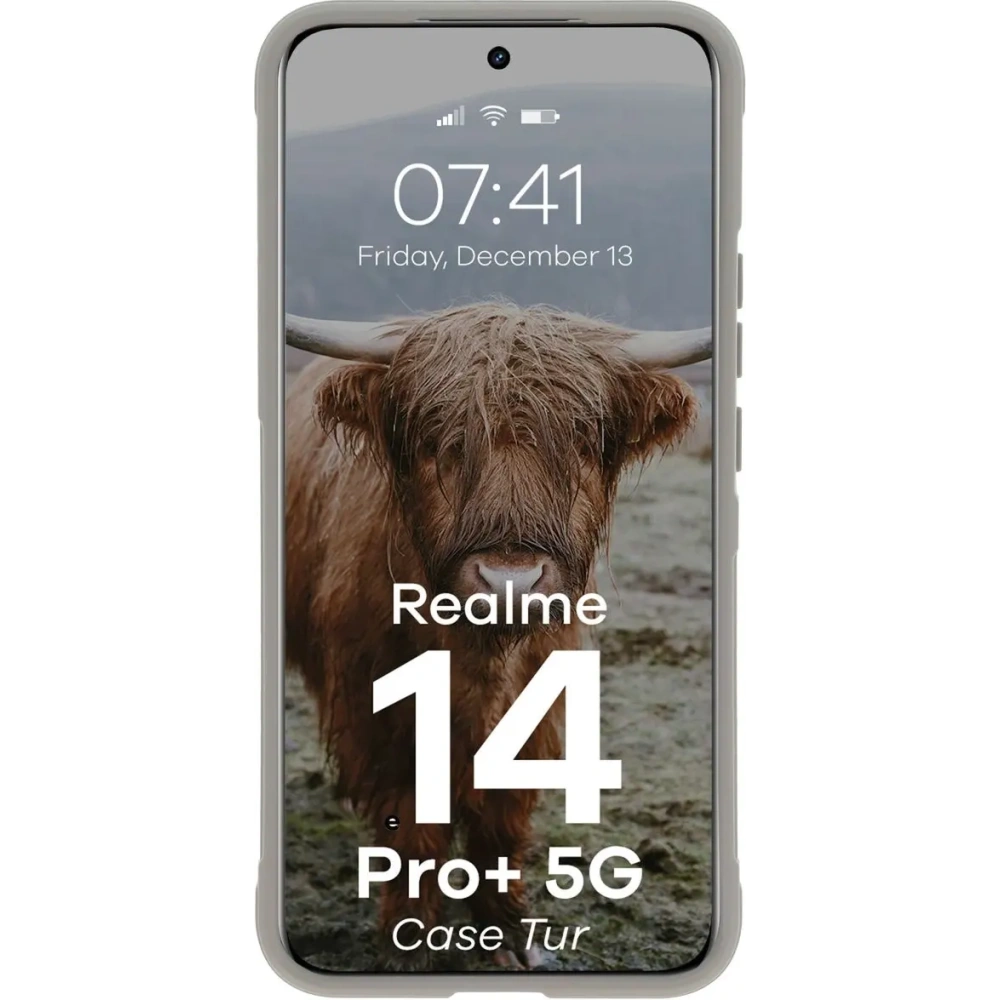 Pancerne etui Bizon Case Tur do Realme 14 Pro+ Plus 5G jasnoszare