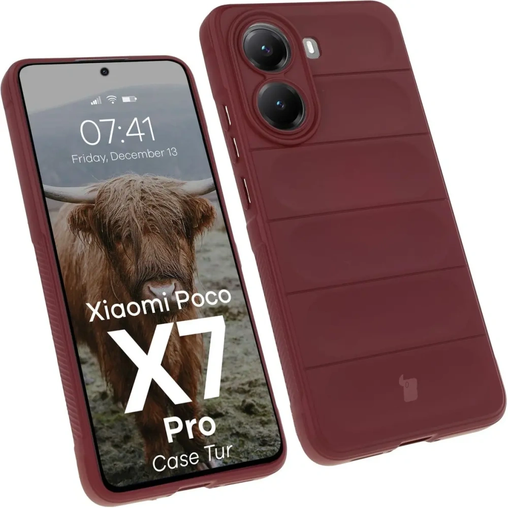 Pancerne etui Bizon Case Tur do Xiaomi Poco X7 Pro ciemnofioletowe