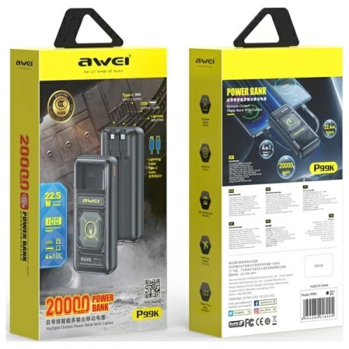 Kup AWEI P99K 20000mAh 22,5W powerbanka černá - AWEI242 - {ean13} - Sklep Home Screen