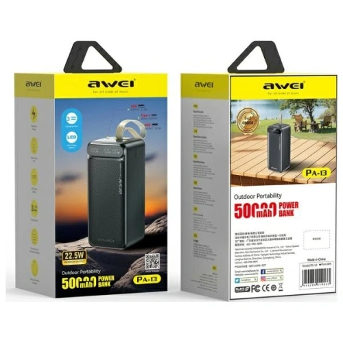 Kup AWEI PA-13 50000mAh 22.5W powerbanka černá - AWEI244 - {ean13} - Sklep Home Screen