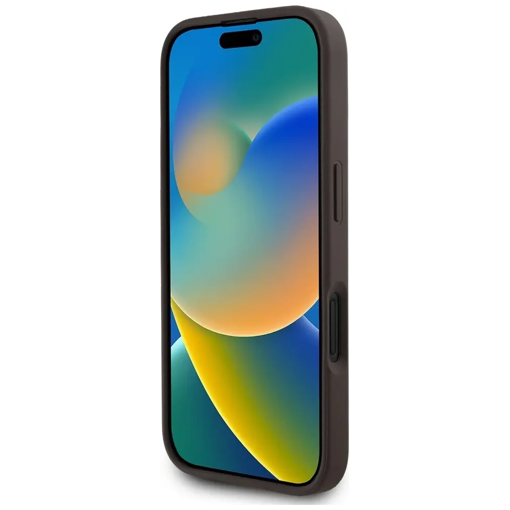 Etui Guess 4G Circle Classic Logo MagSafe do Apple iPhone 16 brązowy