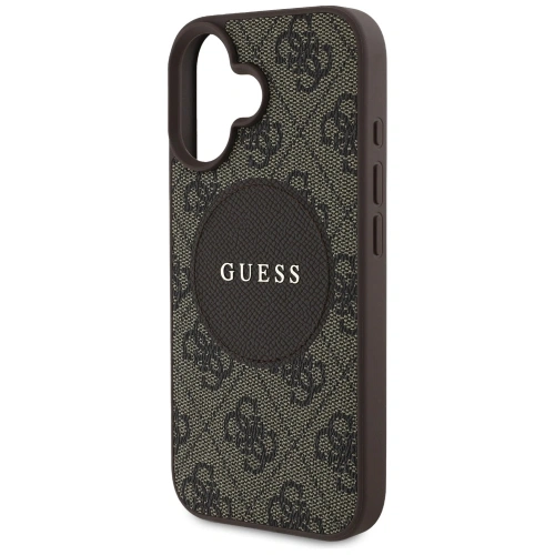 Kup Etui Guess 4G Circle Classic Logo MagSafe do Apple iPhone 16 brązowy - GUE4475 - {ean13} - Sklep Home Screen