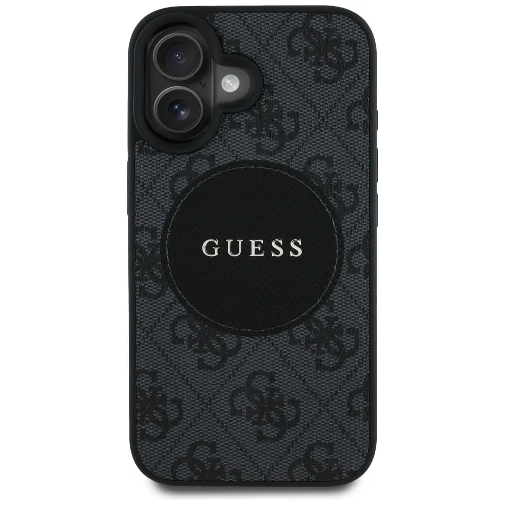 Etui Guess 4G Circle Classic Logo MagSafe do Apple iPhone 16 czarny