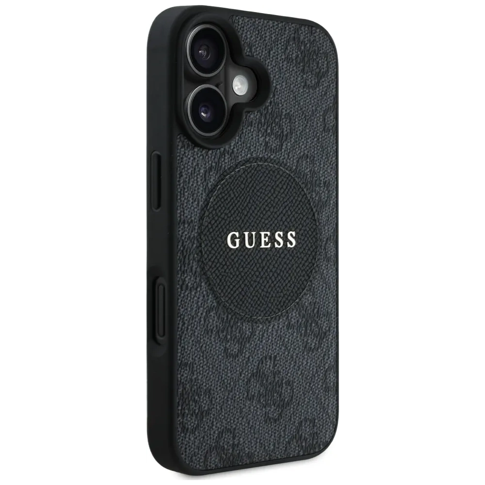 Etui Guess 4G Circle Classic Logo MagSafe do Apple iPhone 16 czarny