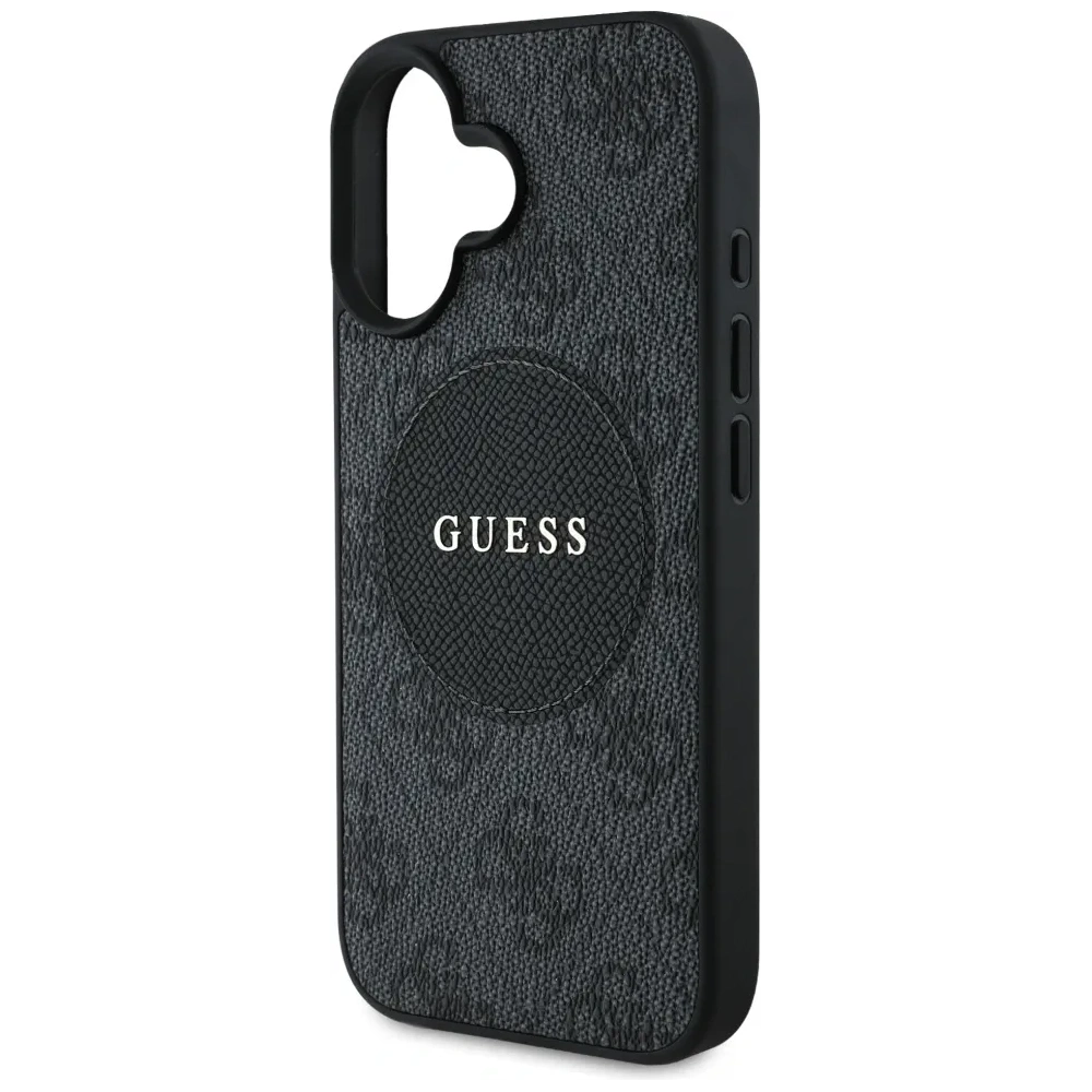 Etui Guess 4G Circle Classic Logo MagSafe do Apple iPhone 16 czarny