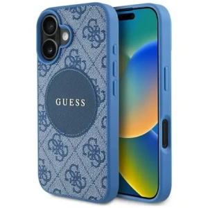 Kup Etui Guess 4G Circle Classic Logo MagSafe do Apple iPhone 16 niebieski - GUE4477 - {ean13} - Sklep Home Screen