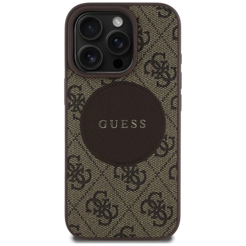 Kup Etui Guess 4G Circle Classic Logo MagSafe do Apple iPhone 16 Pro brązowy - GUE4478 - {ean13} - Sklep Home Screen