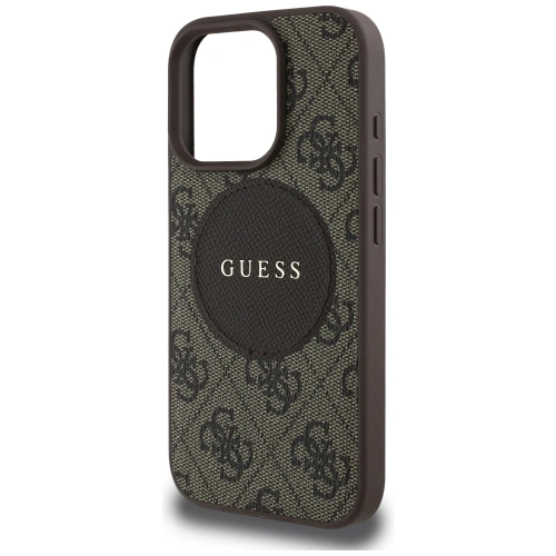 Kup Etui Guess 4G Circle Classic Logo MagSafe do Apple iPhone 16 Pro brązowy - GUE4478 - {ean13} - Sklep Home Screen
